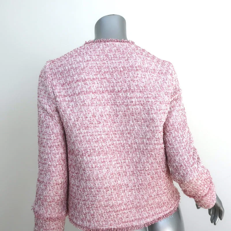Giambattista Valli Metallic Tweed Jacket Pink Cotton-Blend Size 40