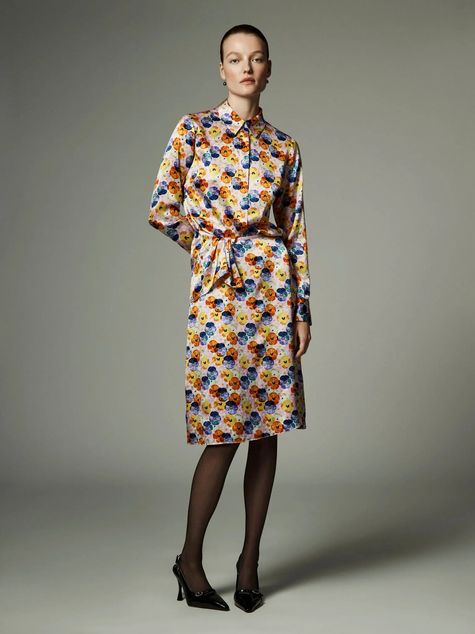Glass Pansy Silk Buttondown