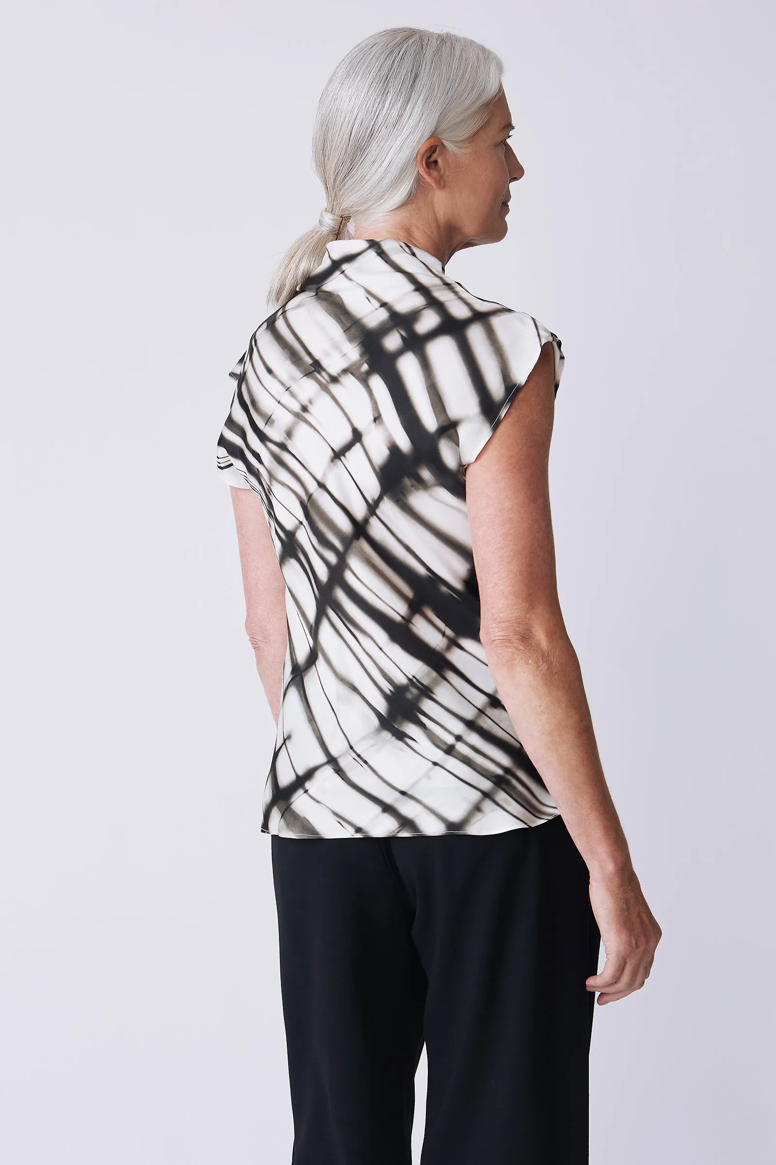 Gloria Drape Top - Watercolor Print