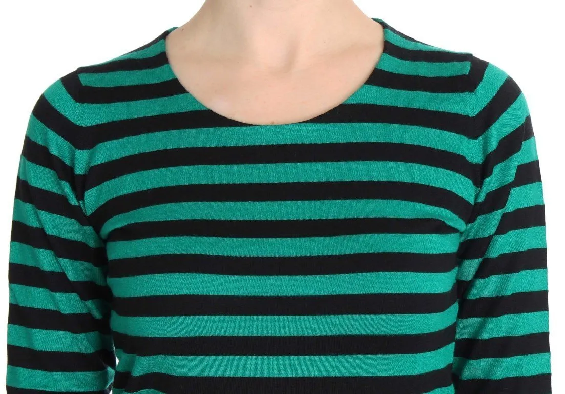 Green Black Silk Cashmere Sweater