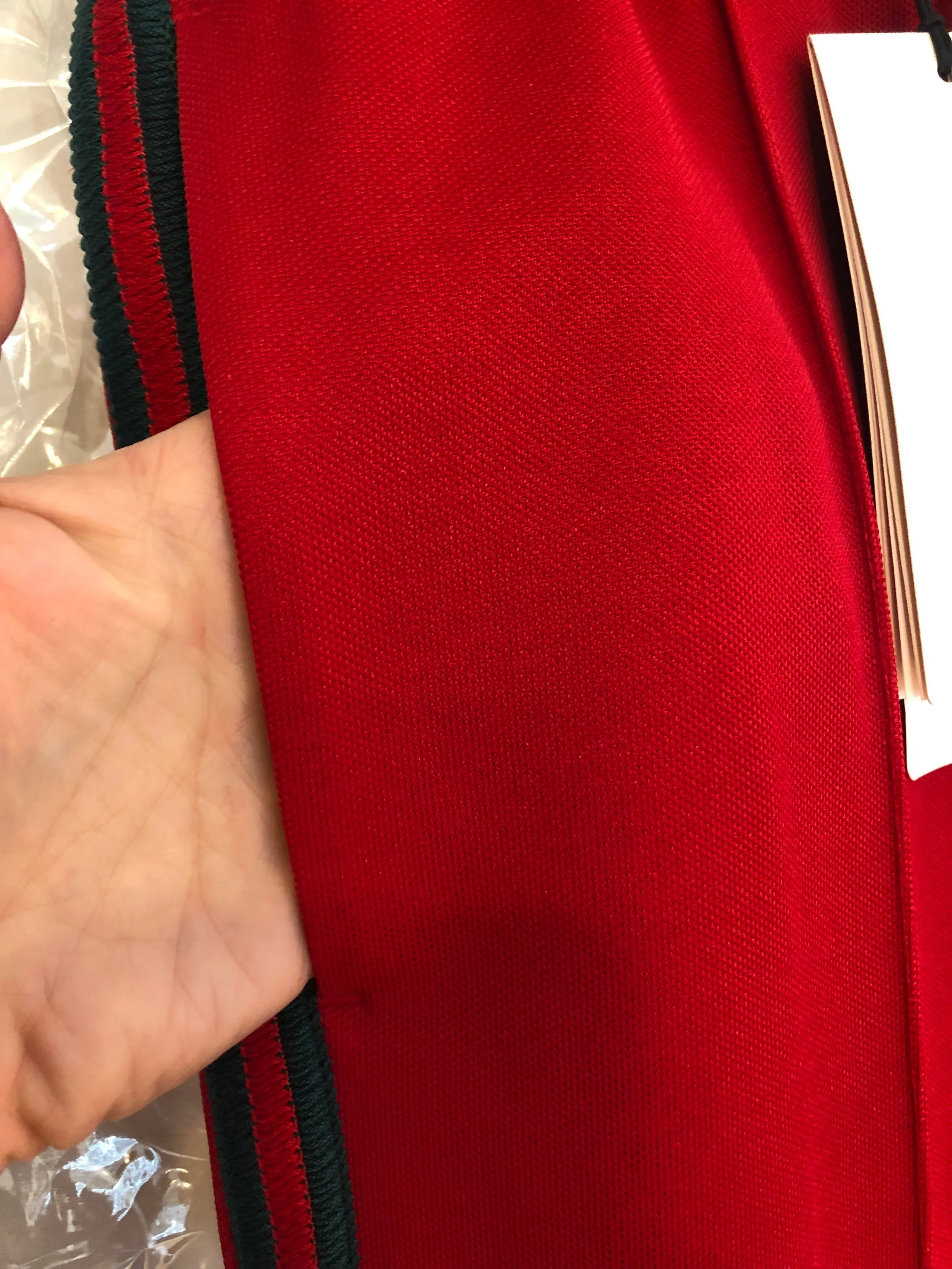 Gucci Green and Red Stripe Track Pants in Red