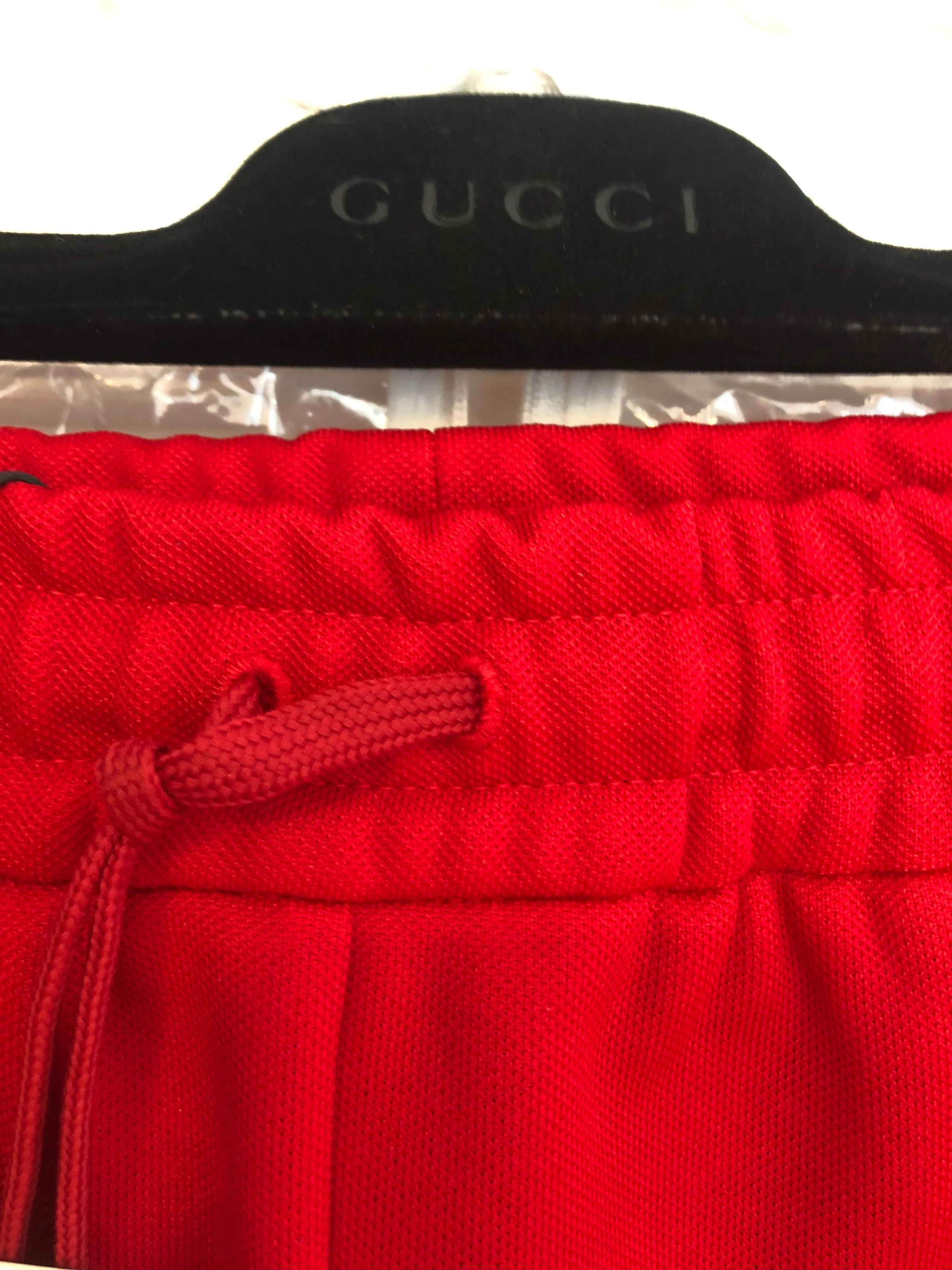 Gucci Green and Red Stripe Track Pants in Red