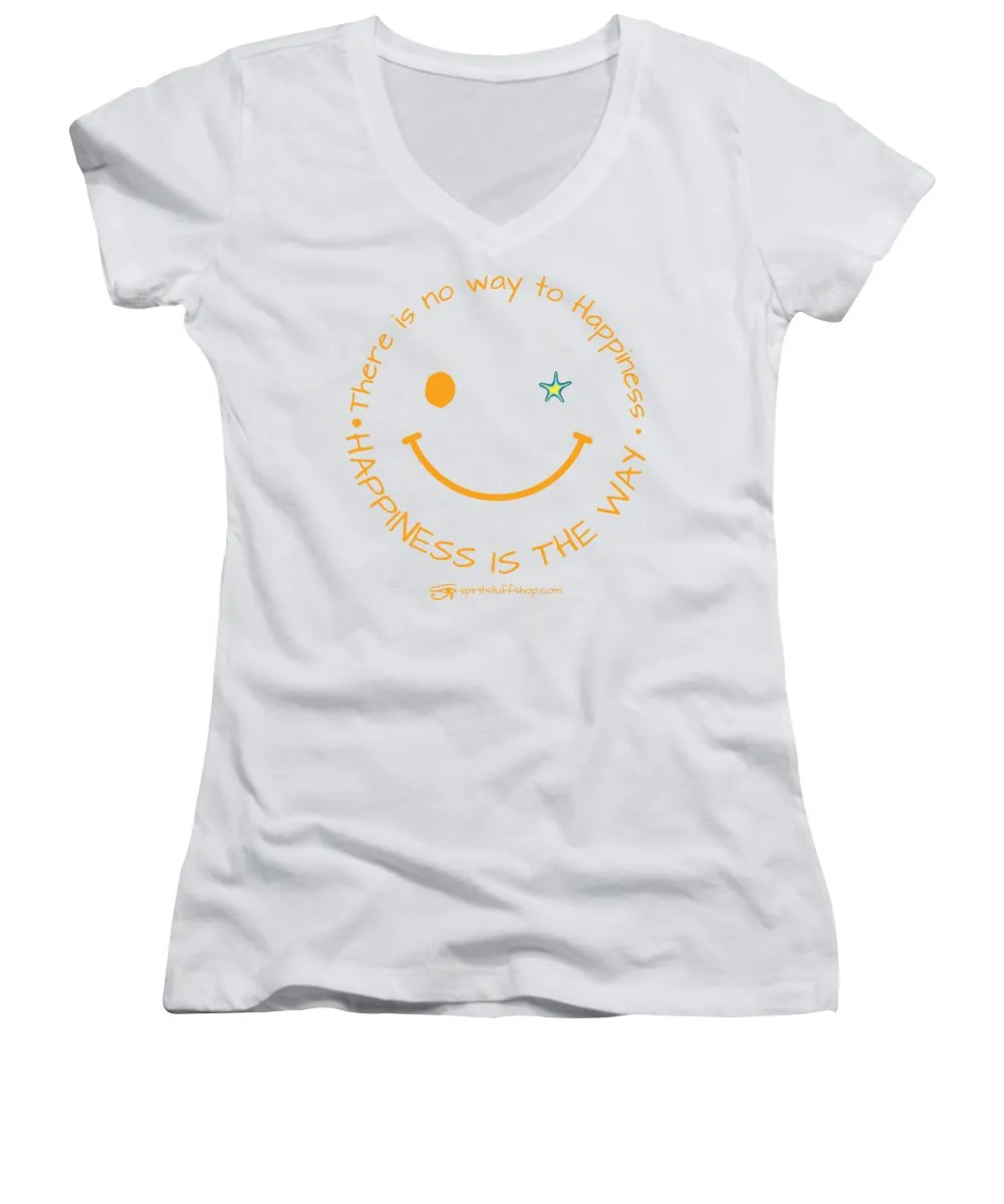 Happiness Is The Way - Women's V-Neck
