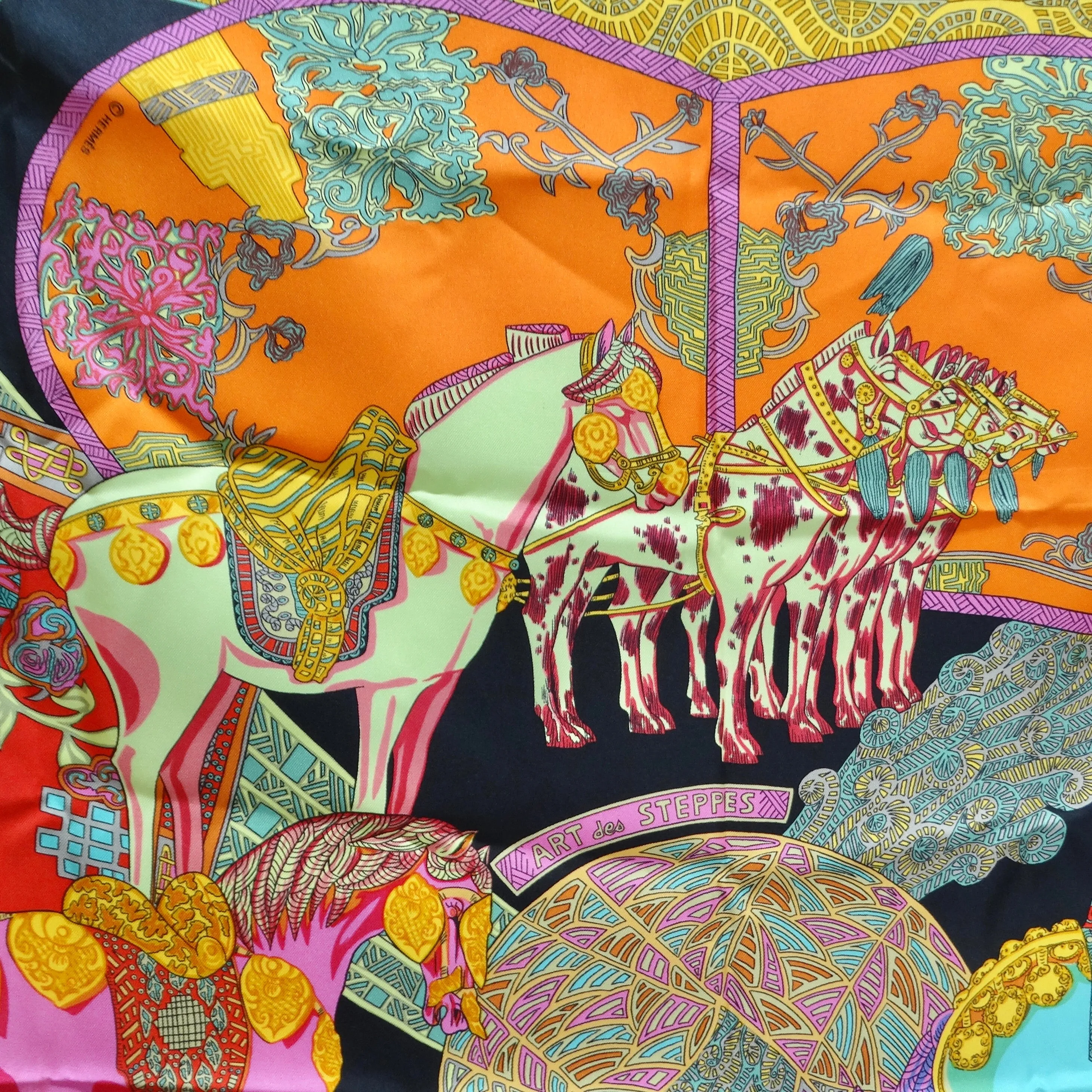Hermes Art Des Steppes Silk Scarf