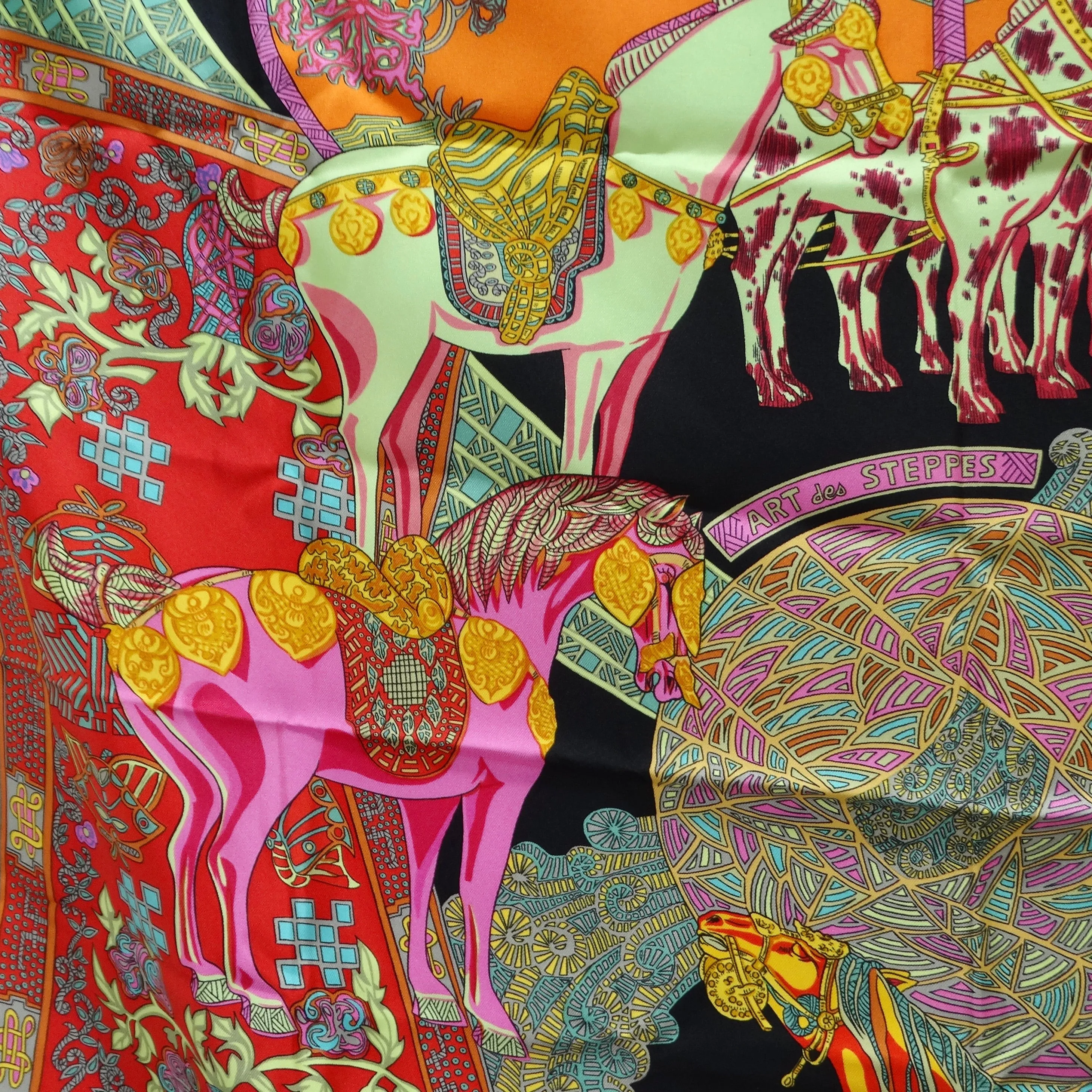 Hermes Art Des Steppes Silk Scarf