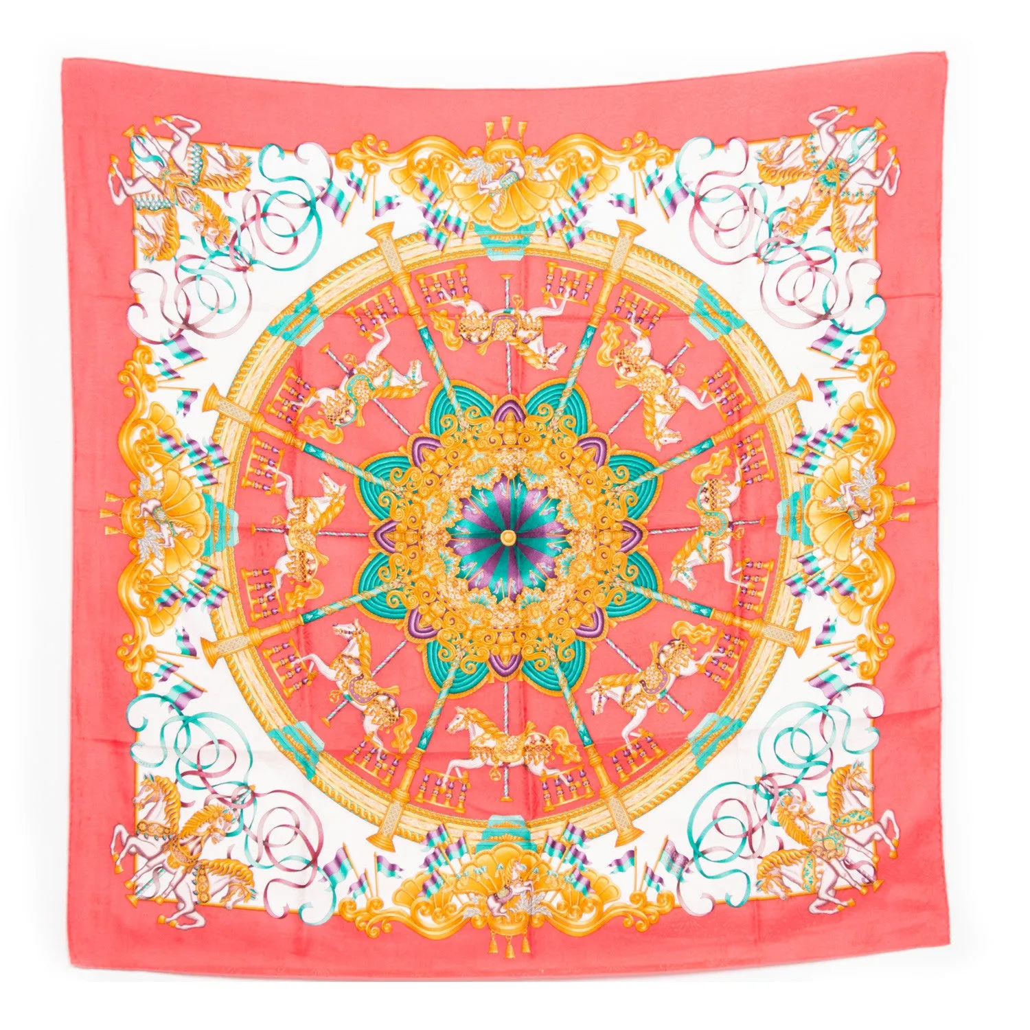 Hermes Printed Silk Scarf