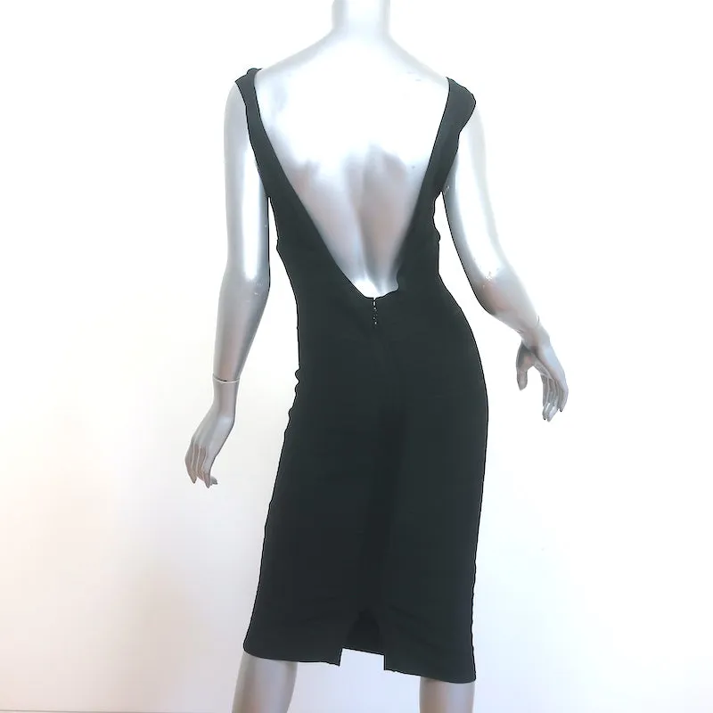 Herve Leger Karima Open Back Bandage Dress Black Size Medium