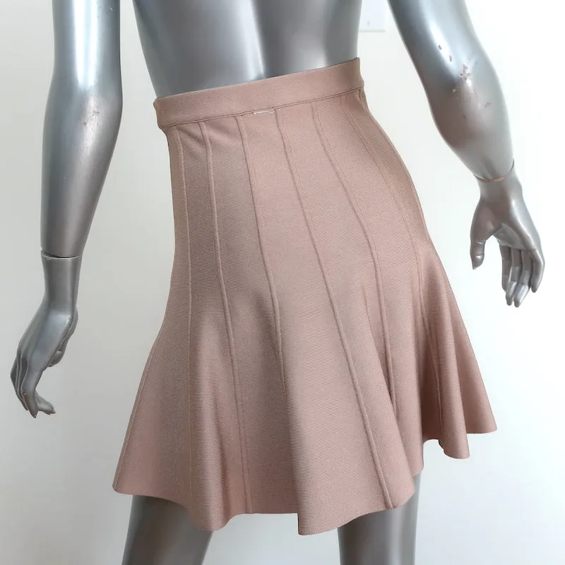 Herve Leger Sabine Flounce Bandage Skirt Dune Size Small