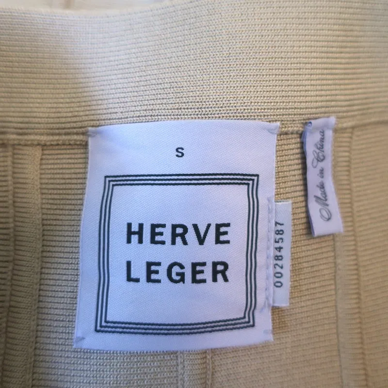 Herve Leger Sabine Flounce Bandage Skirt Dune Size Small