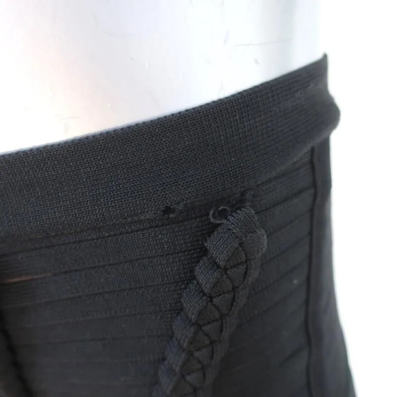 Herve Leger Toni Bandage Shorts Black Size Small Micro Mini Shorts