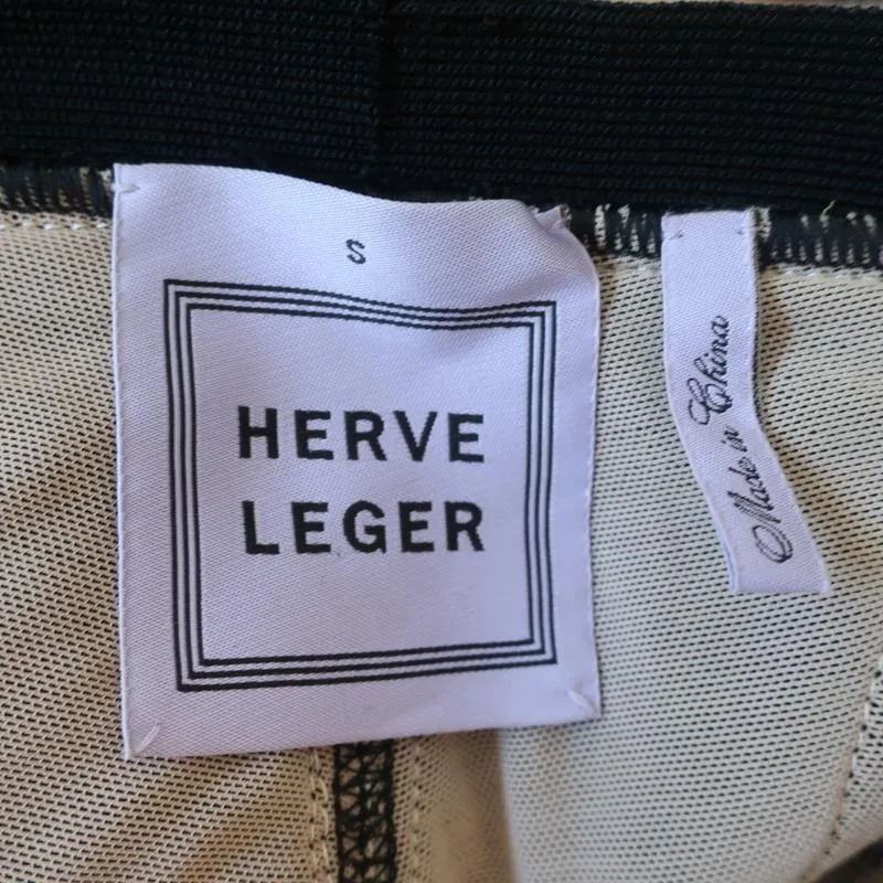 Herve Leger Toni Bandage Shorts Black Size Small Micro Mini Shorts