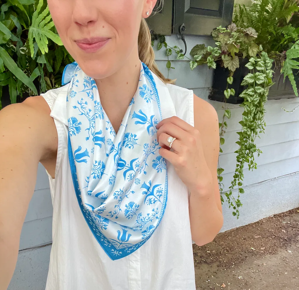 Hydrangea Block Print Scarf