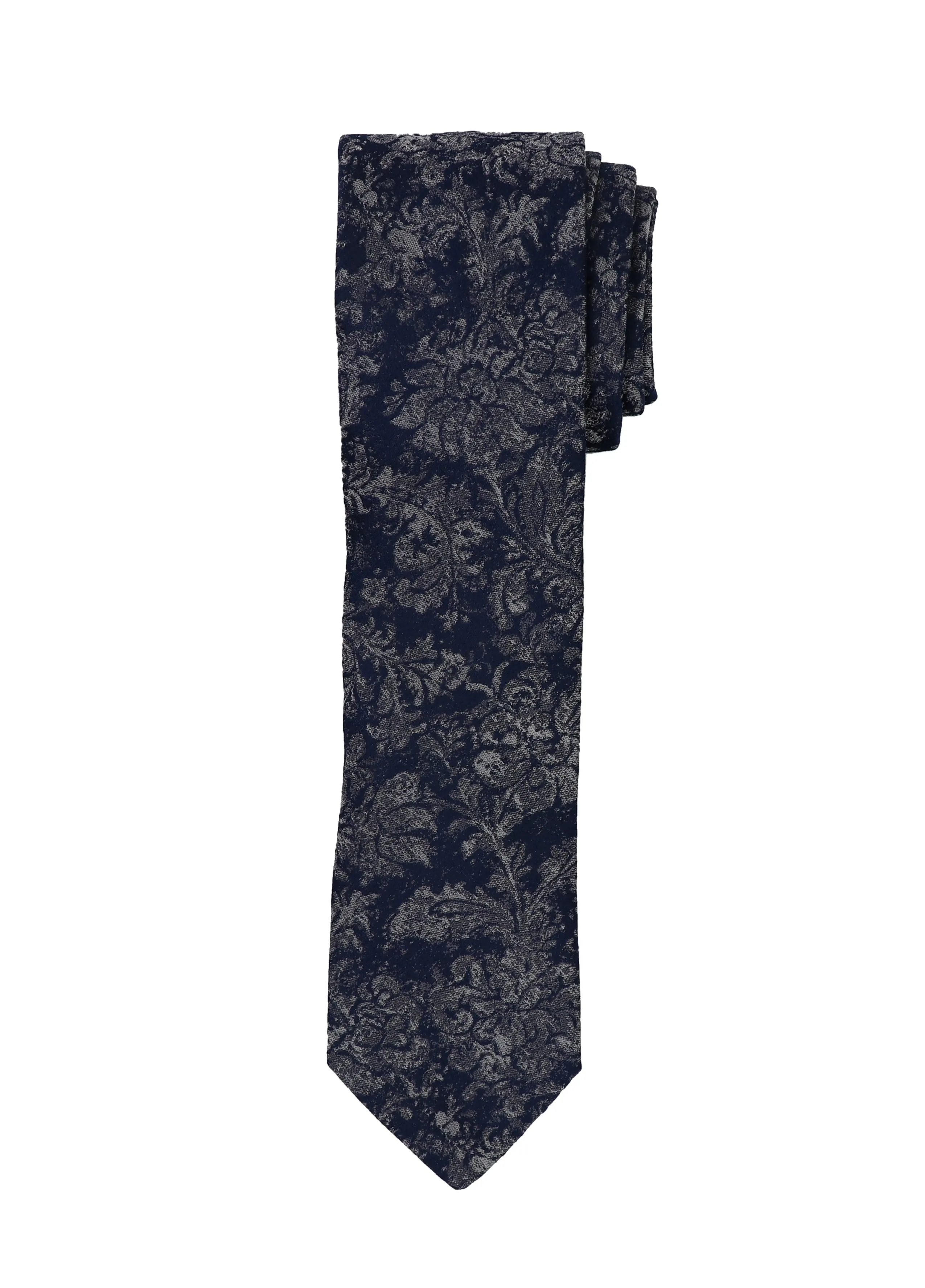 Icy Floral Necktie in Navy