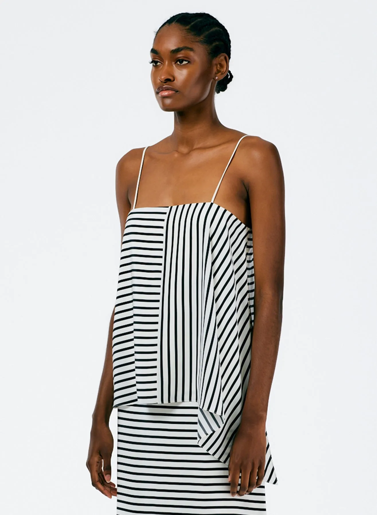 Identity Stripe Draped Cami
