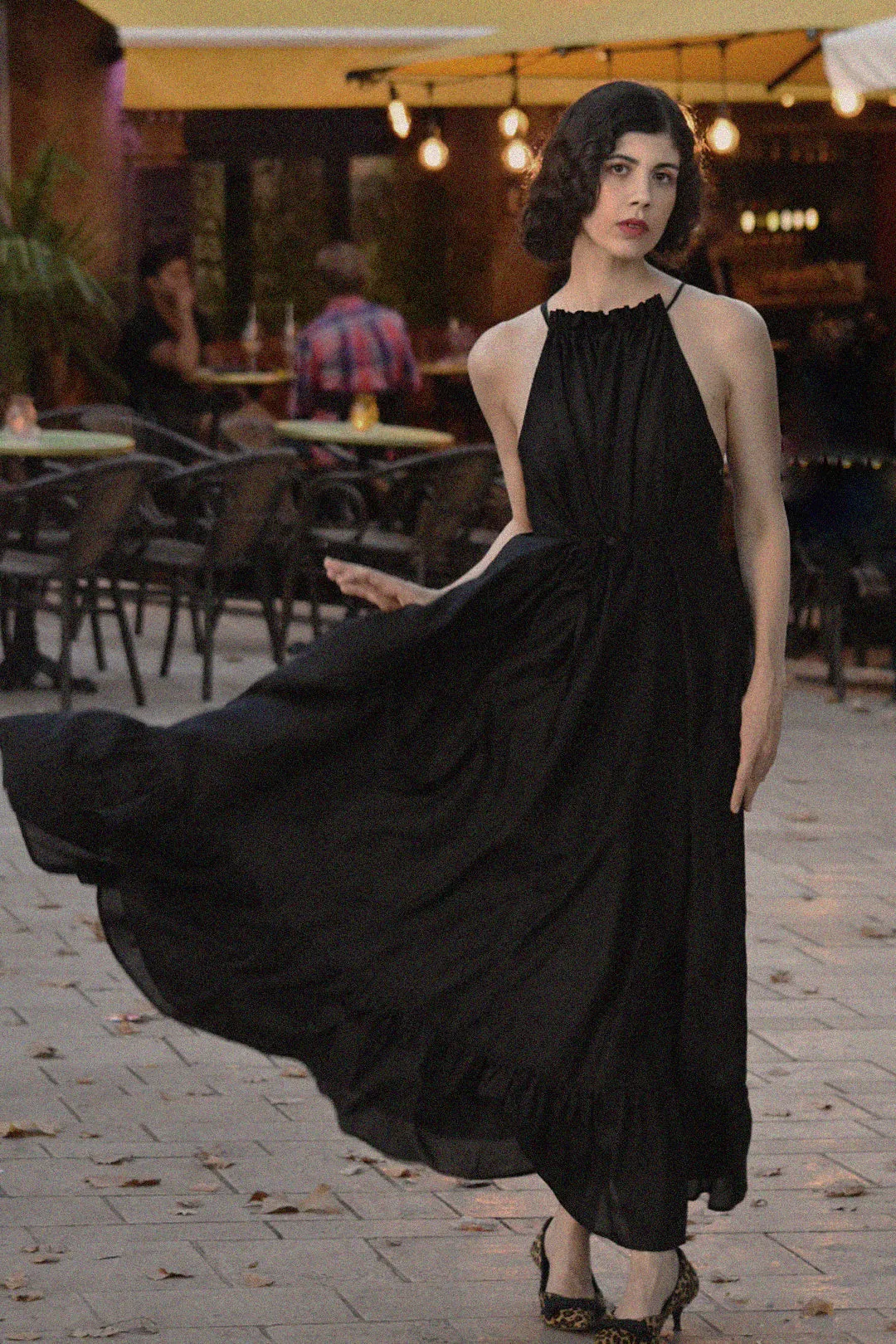 Iris Dress in Bleu Ciel Silk Cotton Voile