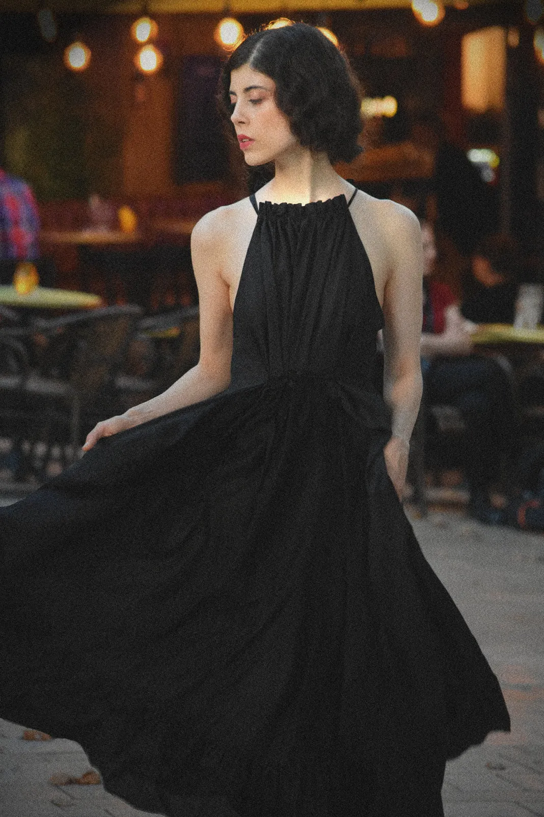Iris Dress in Bleu Ciel Silk Cotton Voile