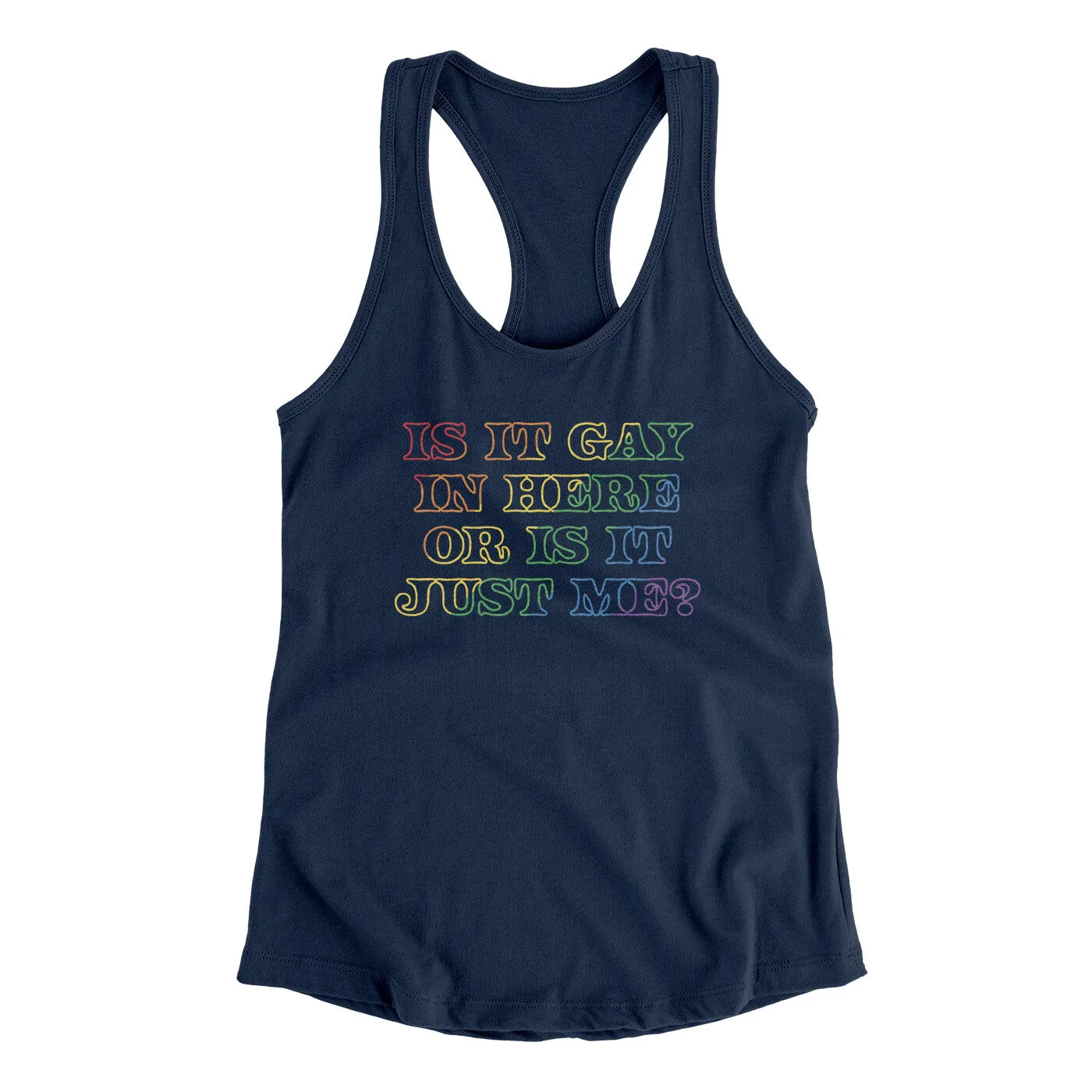 Is It Gay In Here Or Is It Just Me Women's Racerback Tank
