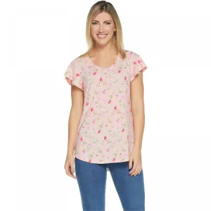 Isaac Mizrahi Live! Women's TRUE DENIM Ditsy Floral Knit Top