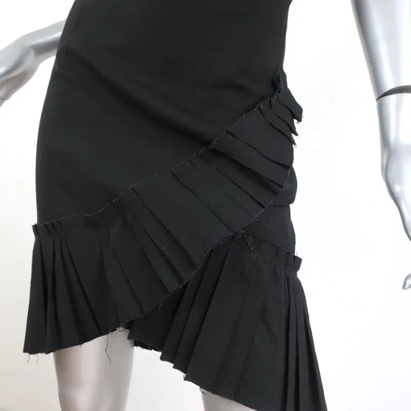Isabel Marant Skirt Rebel Black Pleated Stretch Linen Size 38