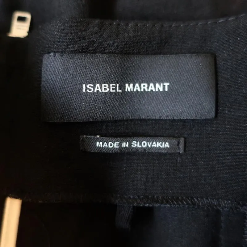 Isabel Marant Skirt Rebel Black Pleated Stretch Linen Size 38