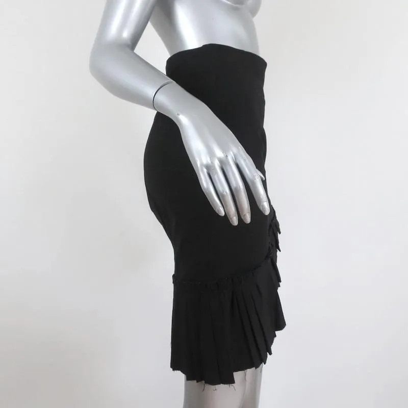 Isabel Marant Skirt Rebel Black Pleated Stretch Linen Size 38