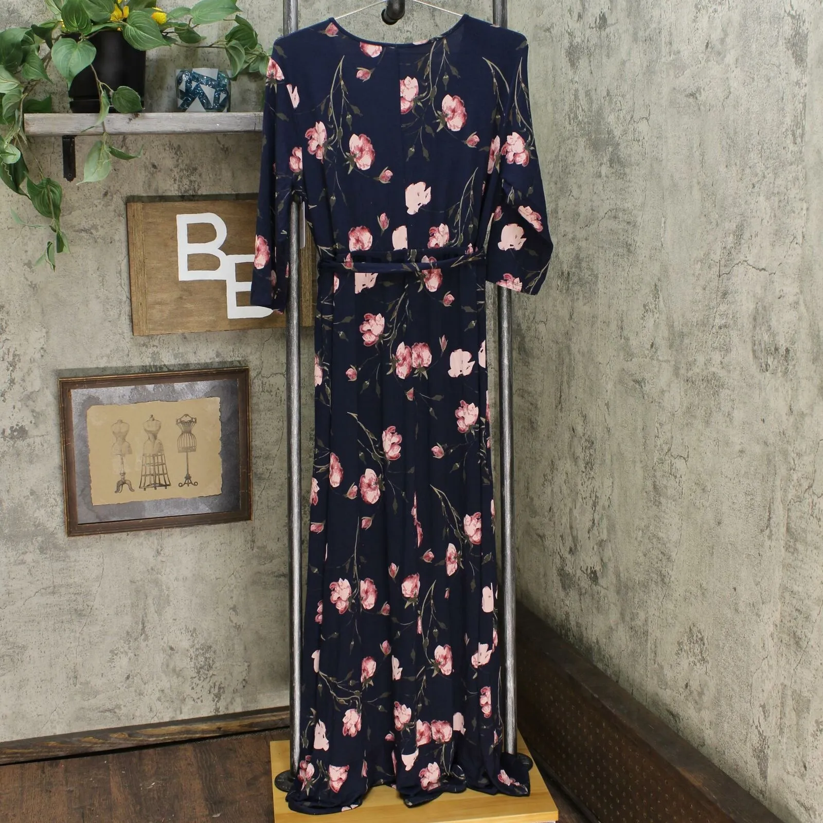 Isabel Maternity by Ingrid & Isabel Floral 3/4 Sleeve Knit Wrap Maxi Dress