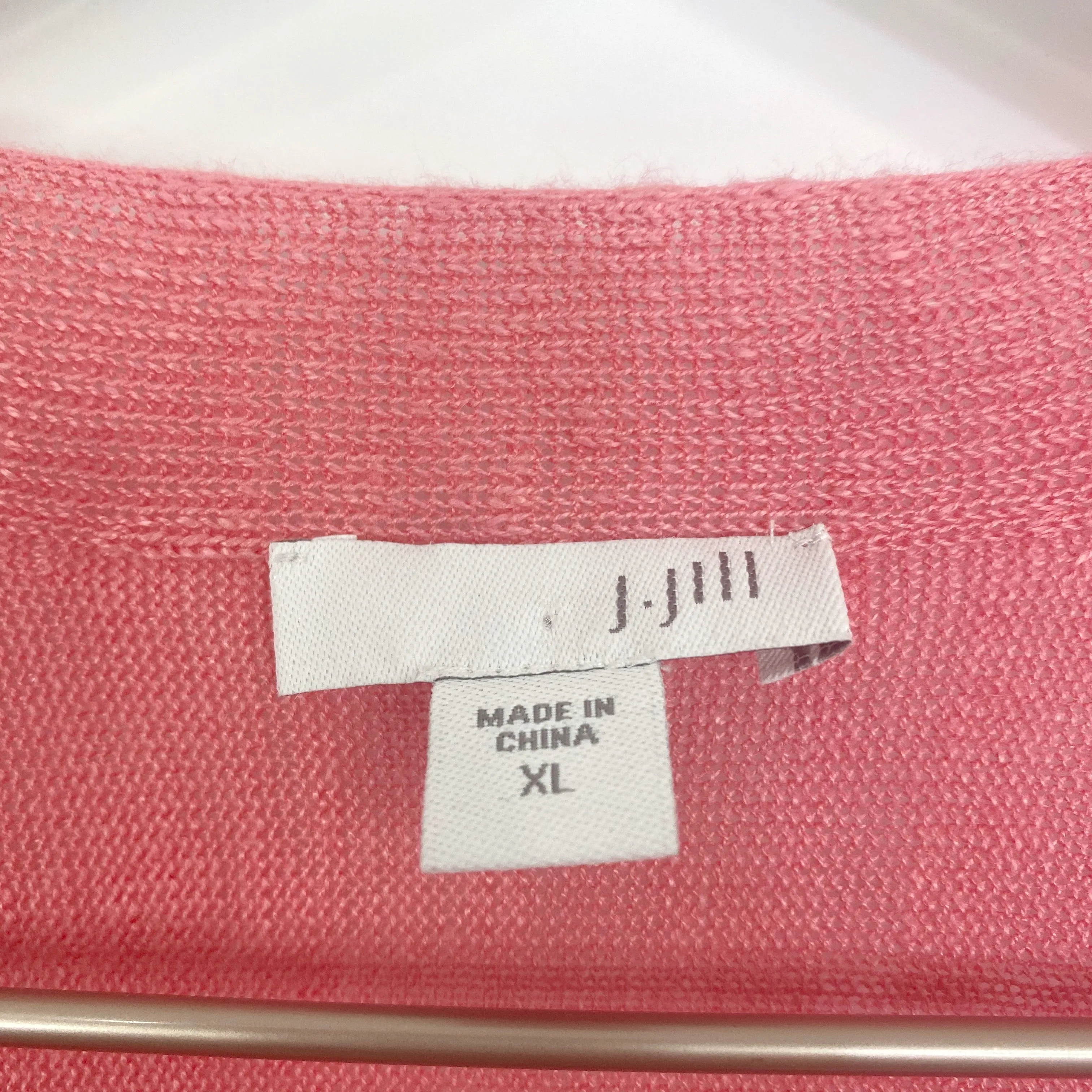 J Jill Pink Linen Boatneck Knit Sweater