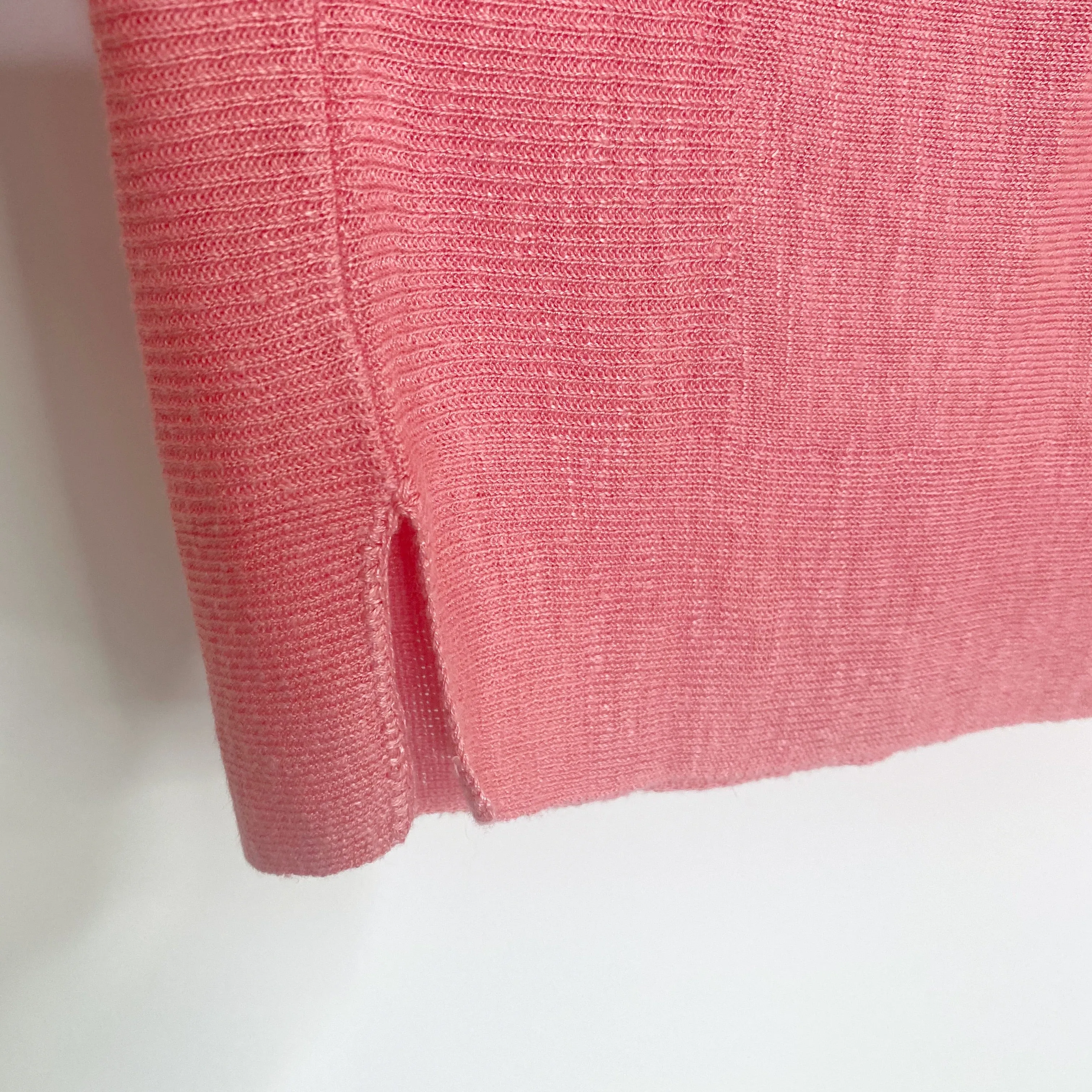 J Jill Pink Linen Boatneck Knit Sweater
