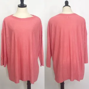 J Jill Pink Linen Boatneck Knit Sweater