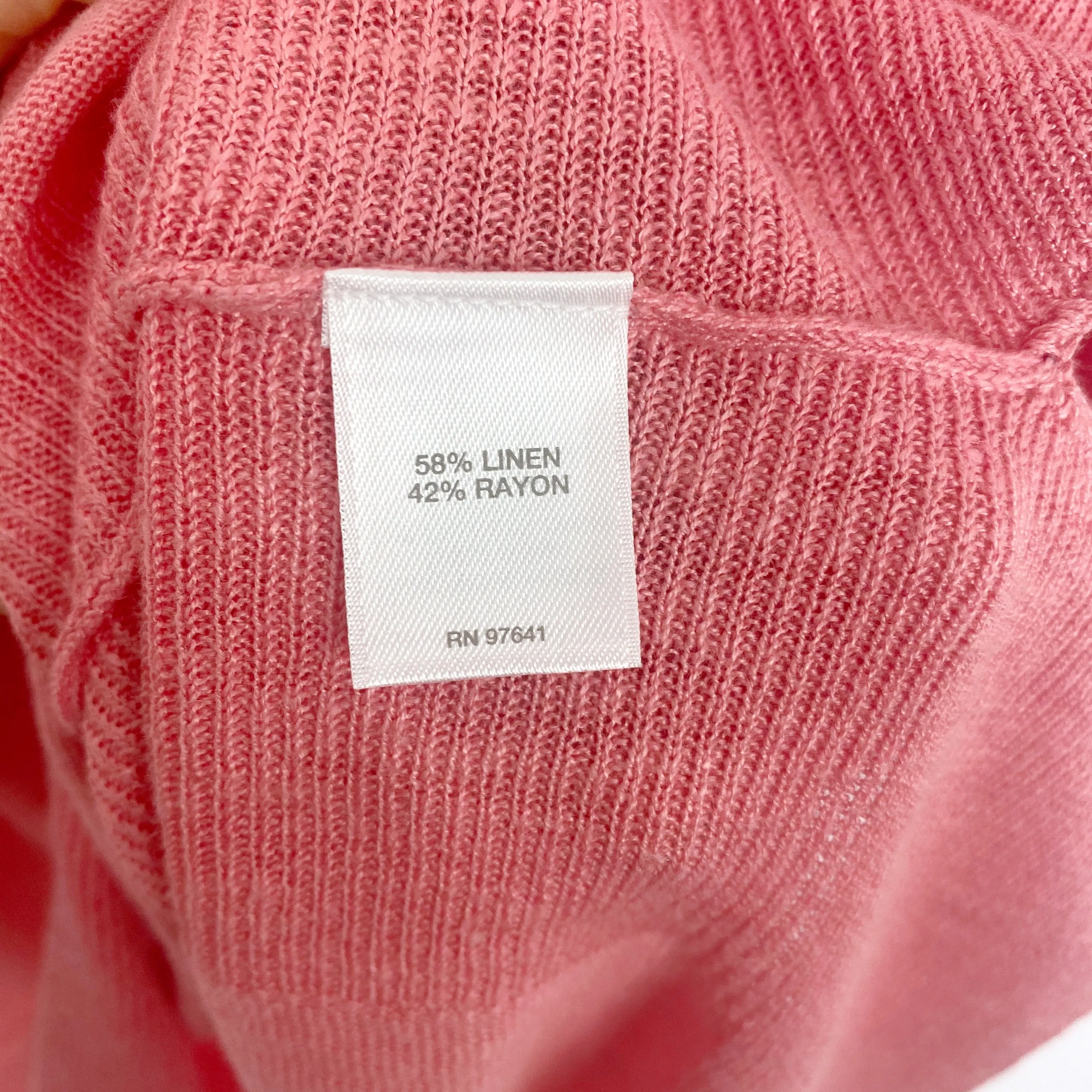 J Jill Pink Linen Boatneck Knit Sweater