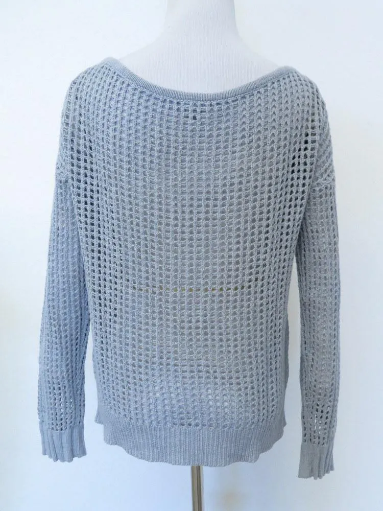 James Perse Women's Sweater: Gray Cotton Blend Size 2, Pre-owned
