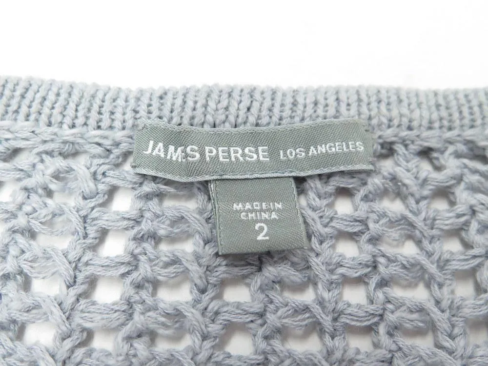 James Perse Women's Sweater: Gray Cotton Blend Size 2, Pre-owned