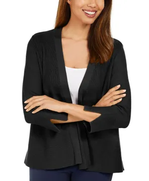 JM Collection Women's Mixed Rib Split Sleeve Cardigan Sweater