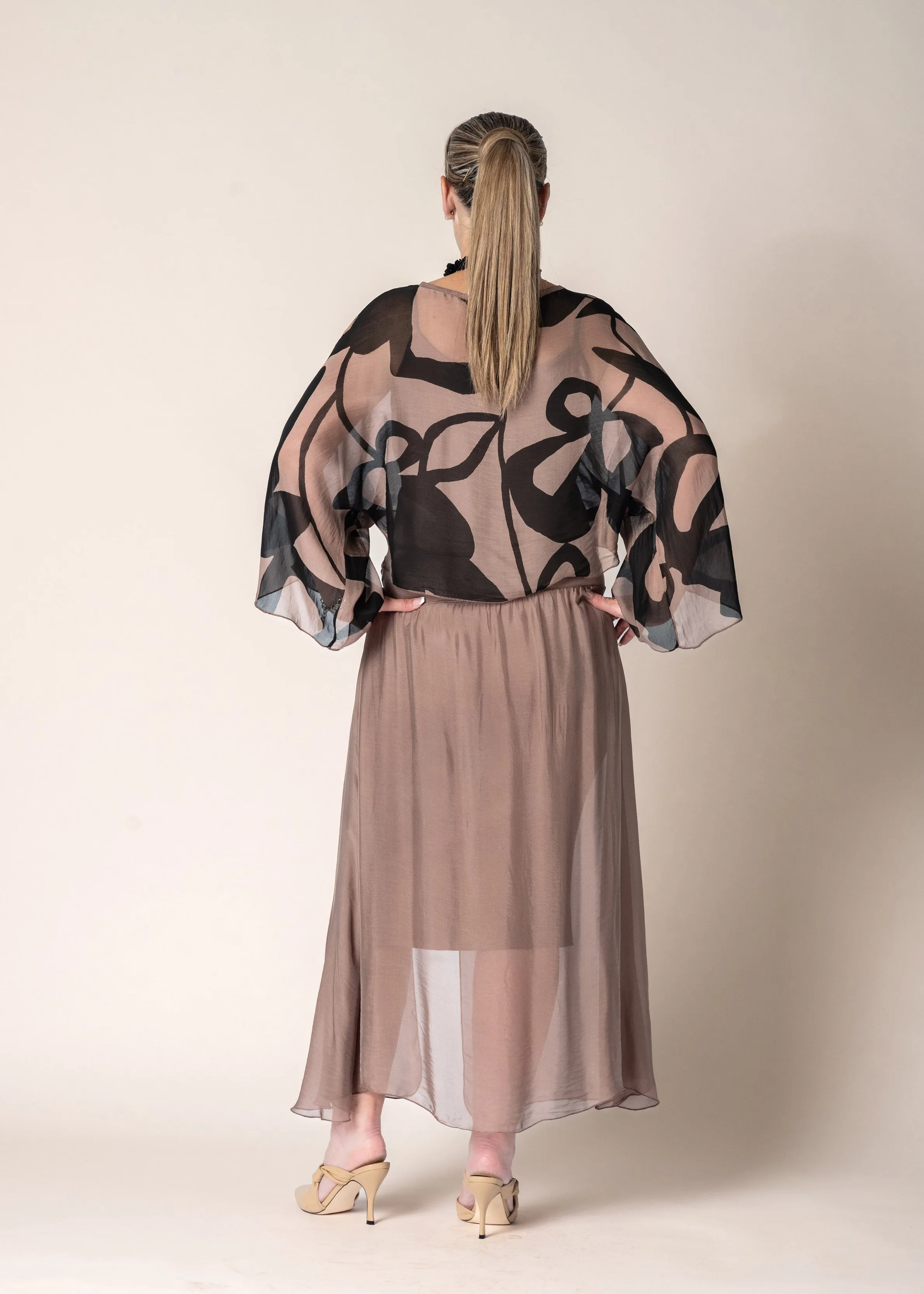 Kaidi Silk Top in Milk Chocolate
