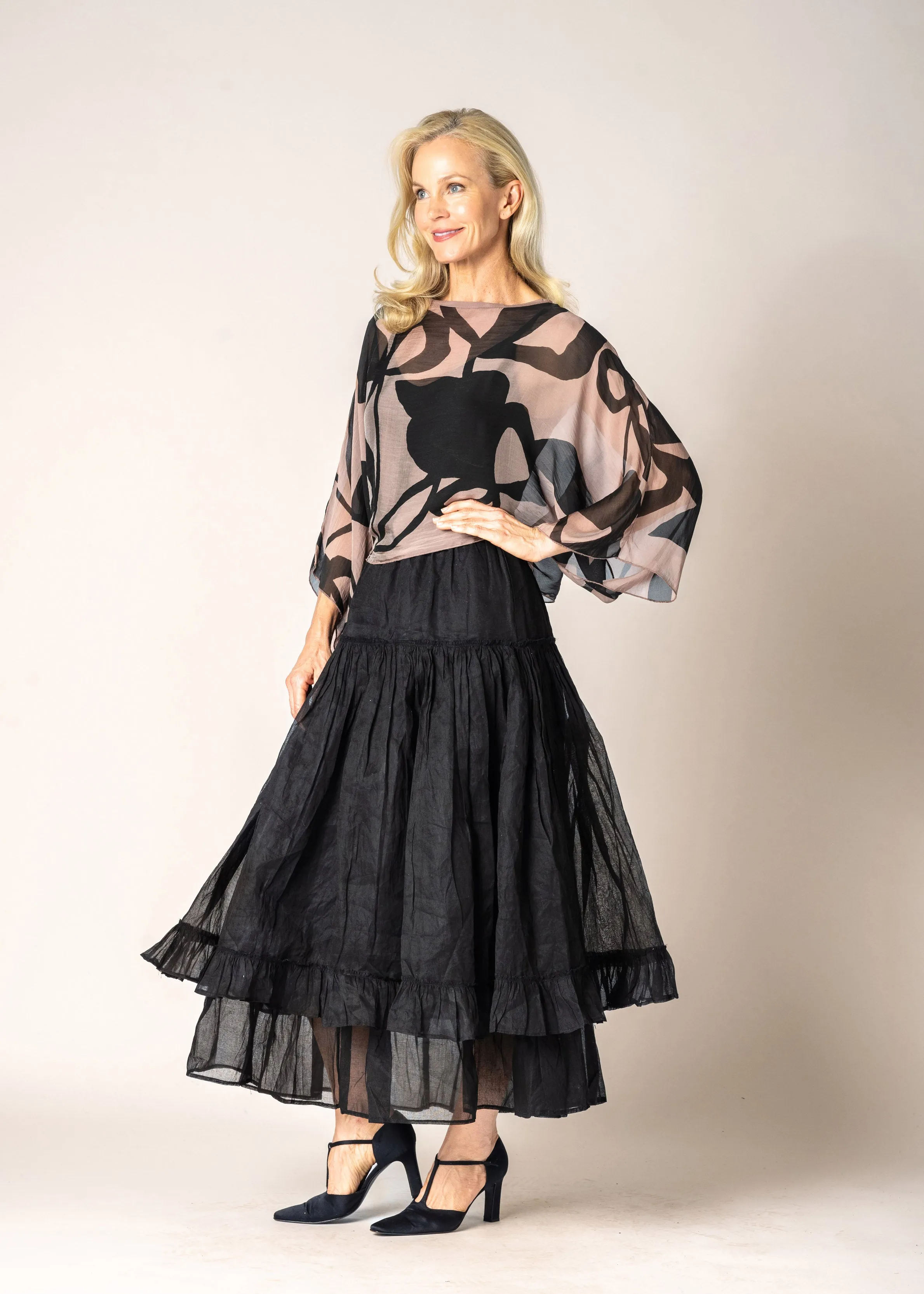 Kaidi Silk Top in Milk Chocolate