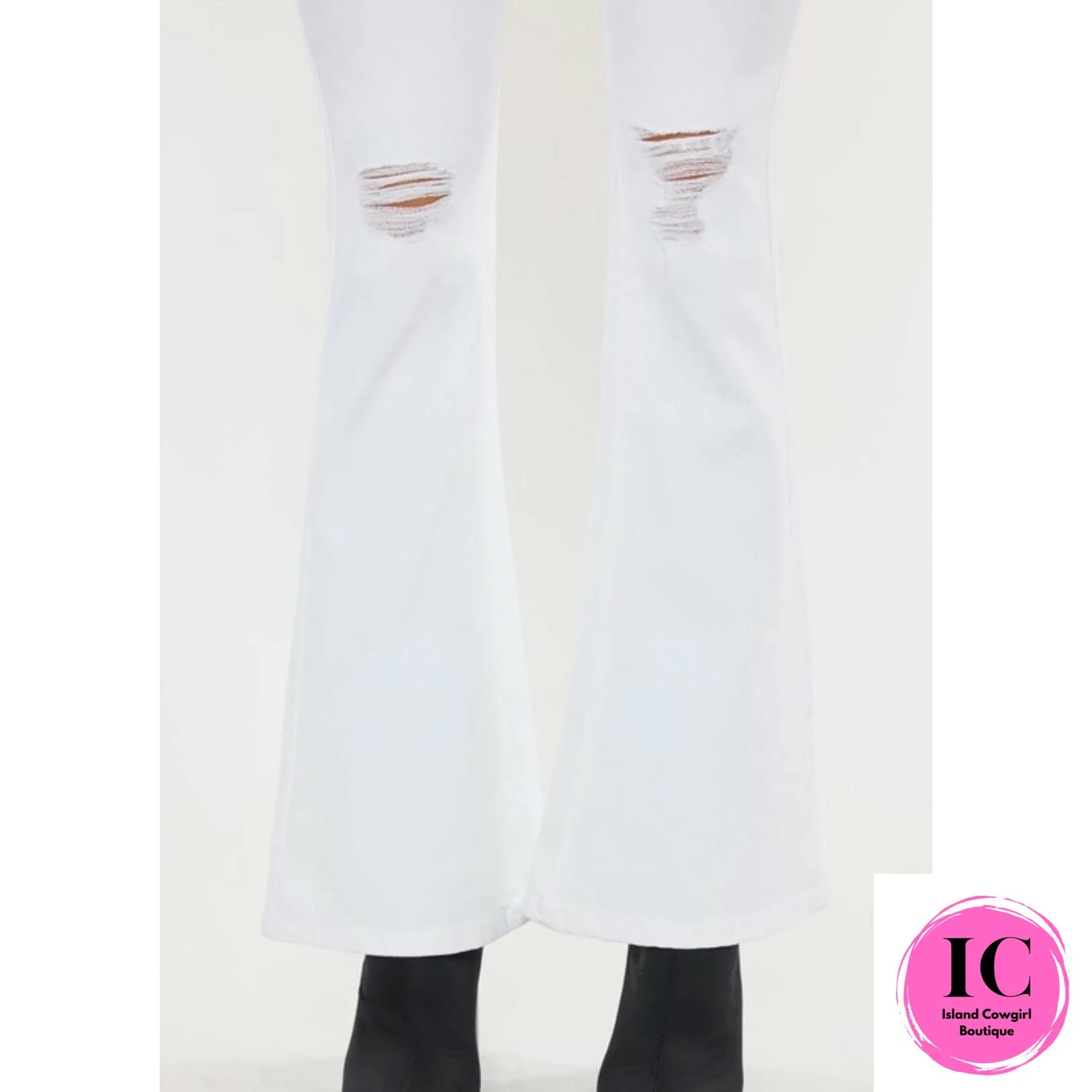 KanCan: High Rise White Flare Jeans