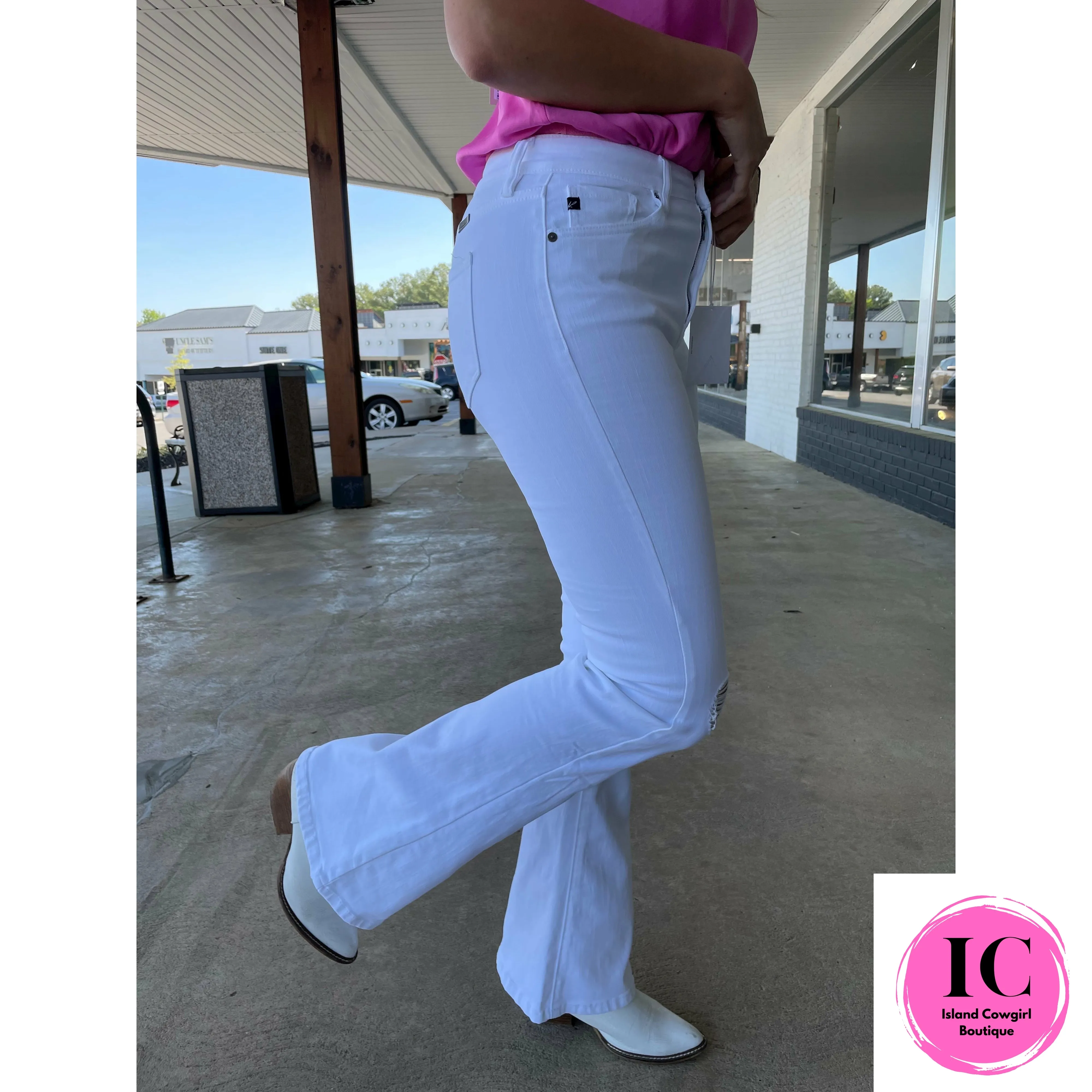 KanCan: High Rise White Flare Jeans