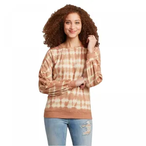Knox Rose Women's Balloon Long Sleeve Scoop Neck Blouse