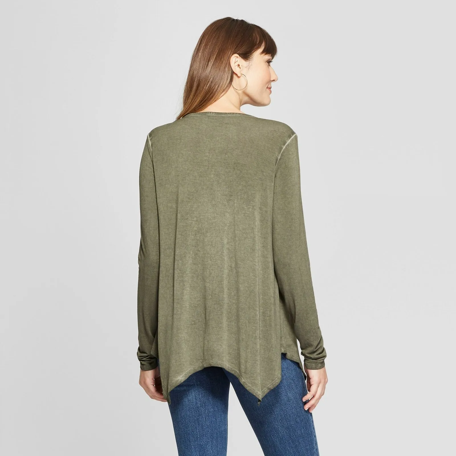 Knox Rose Women's Long Sleeve Open Crochet Blouse Shirt Top