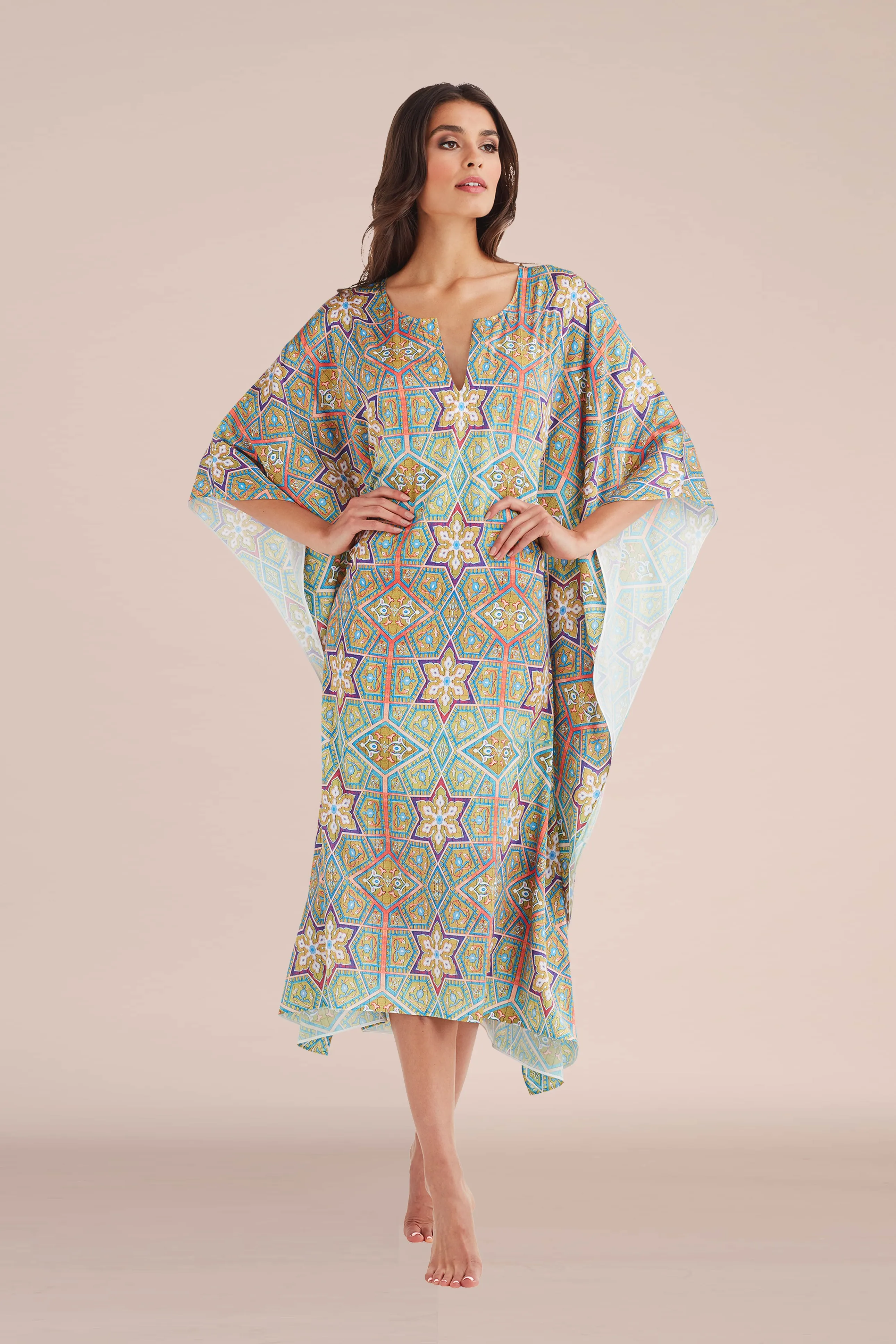 La Mamounia Coral Long Caftan
