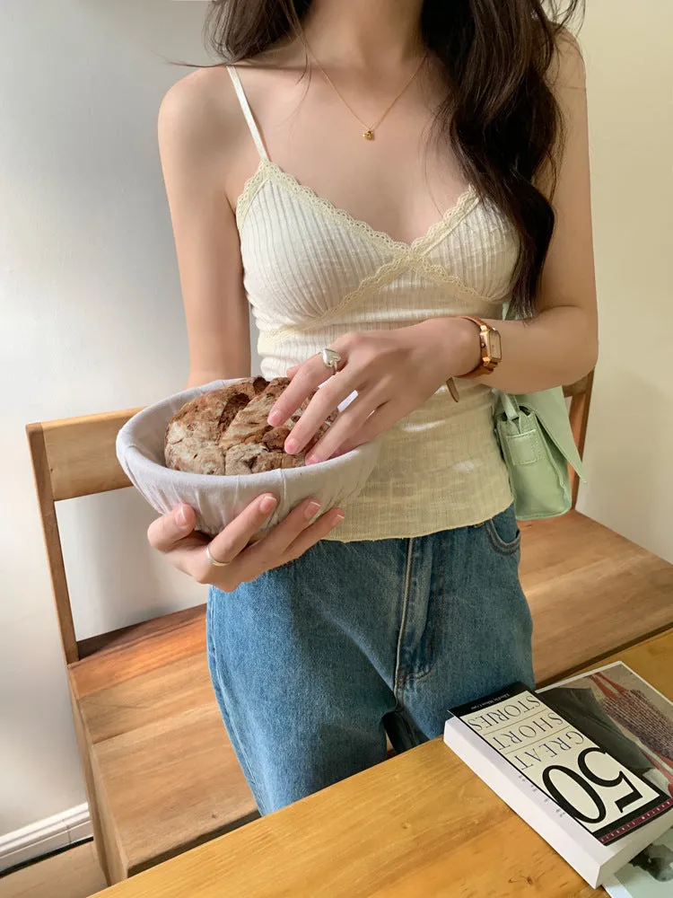 Lace V neck with small vests inside