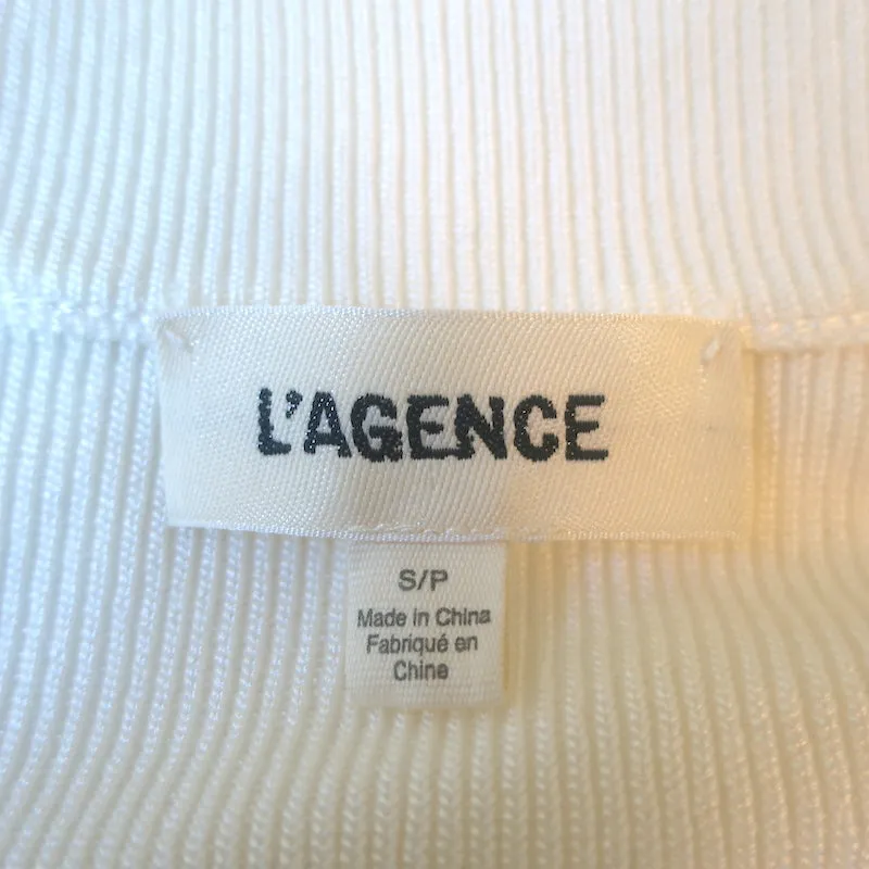 L'Agence Lucas Bell Sleeve Cardigan Cream Ribbed Knit Size Small V-Neck Sweater