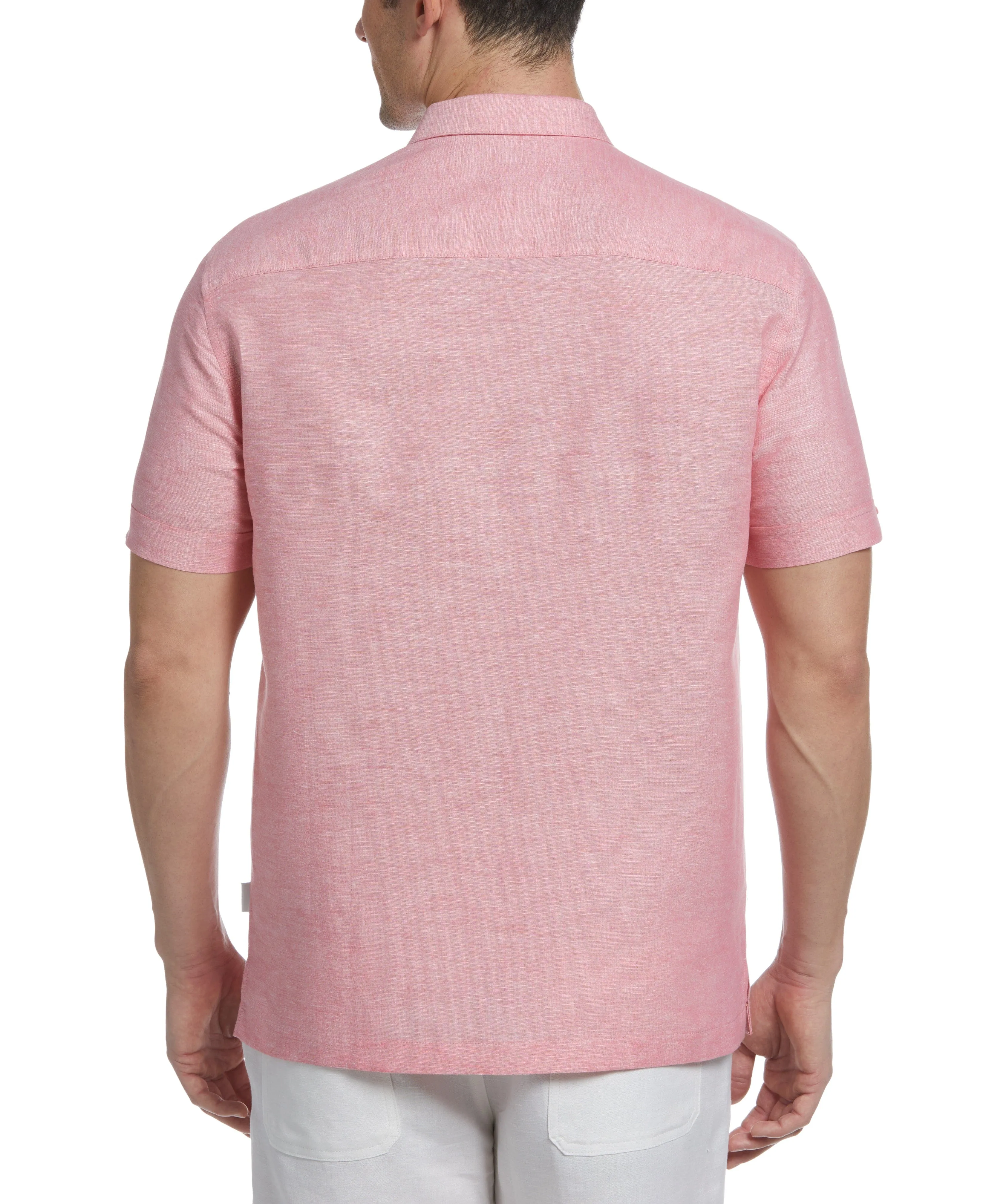 Linen Blend Pintuck Embroidery Shirt