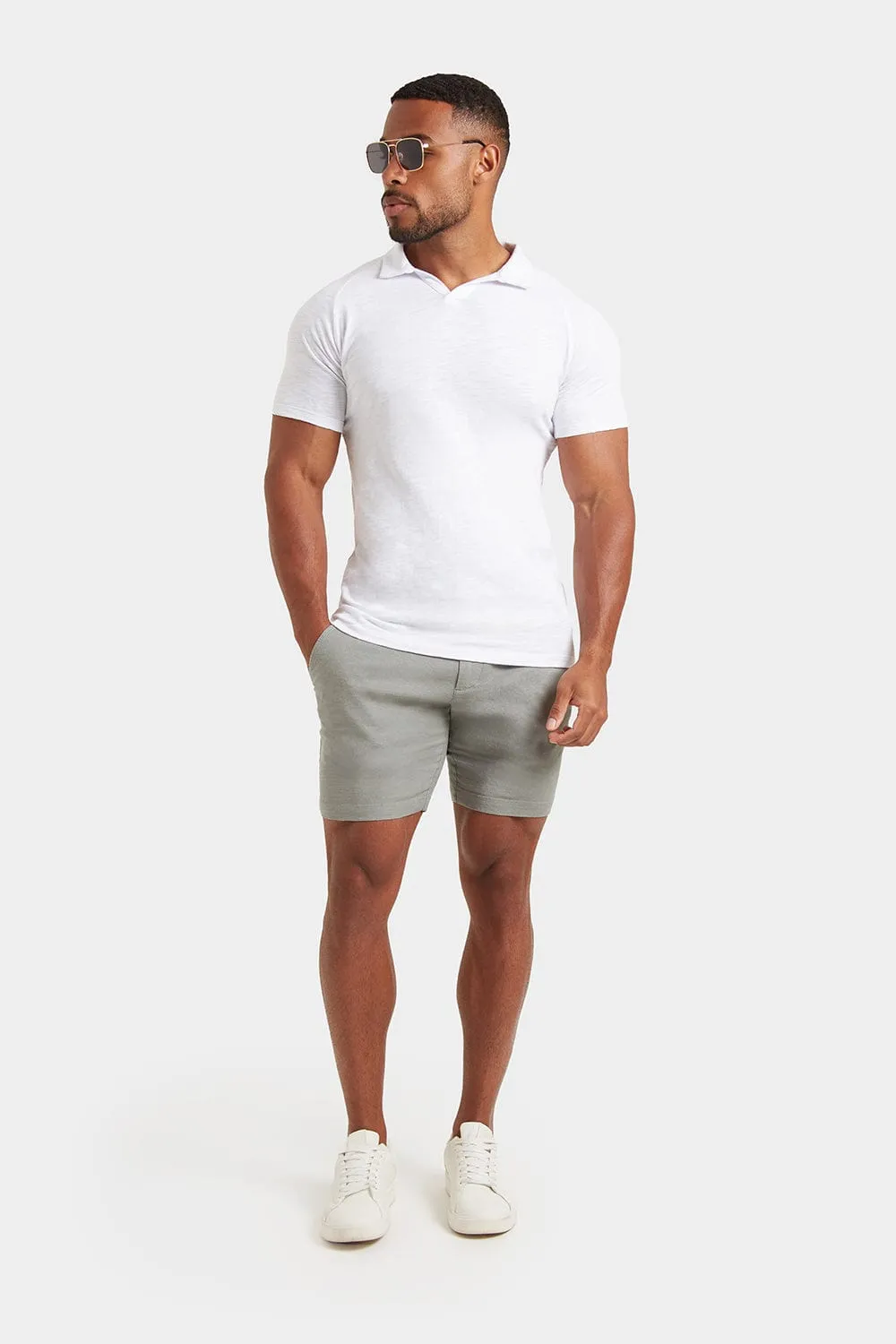Linen-blend Shorts in Sage