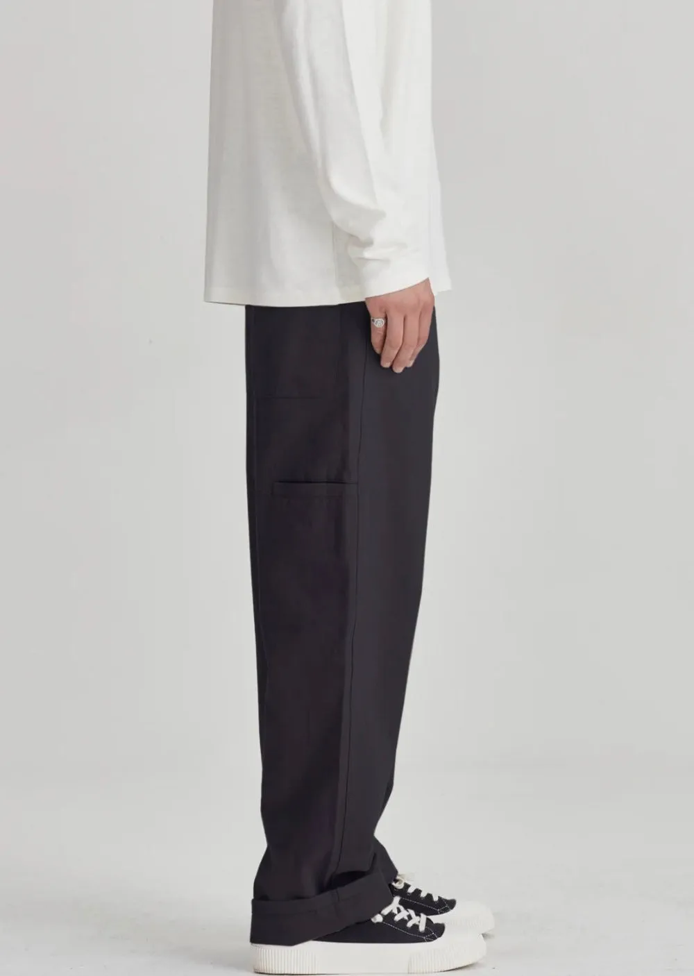Linen/Cotton Work Pant Black
