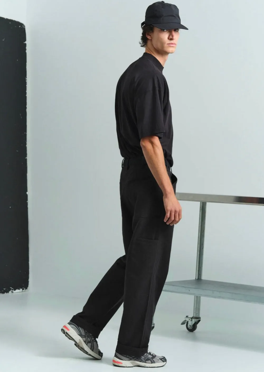 Linen/Cotton Work Pant Black