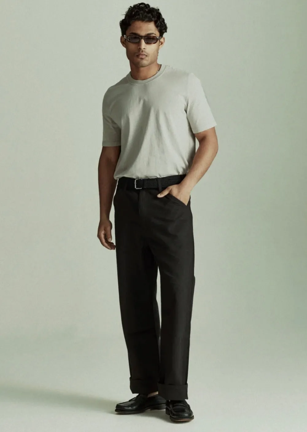 Linen/Cotton Work Pant Black