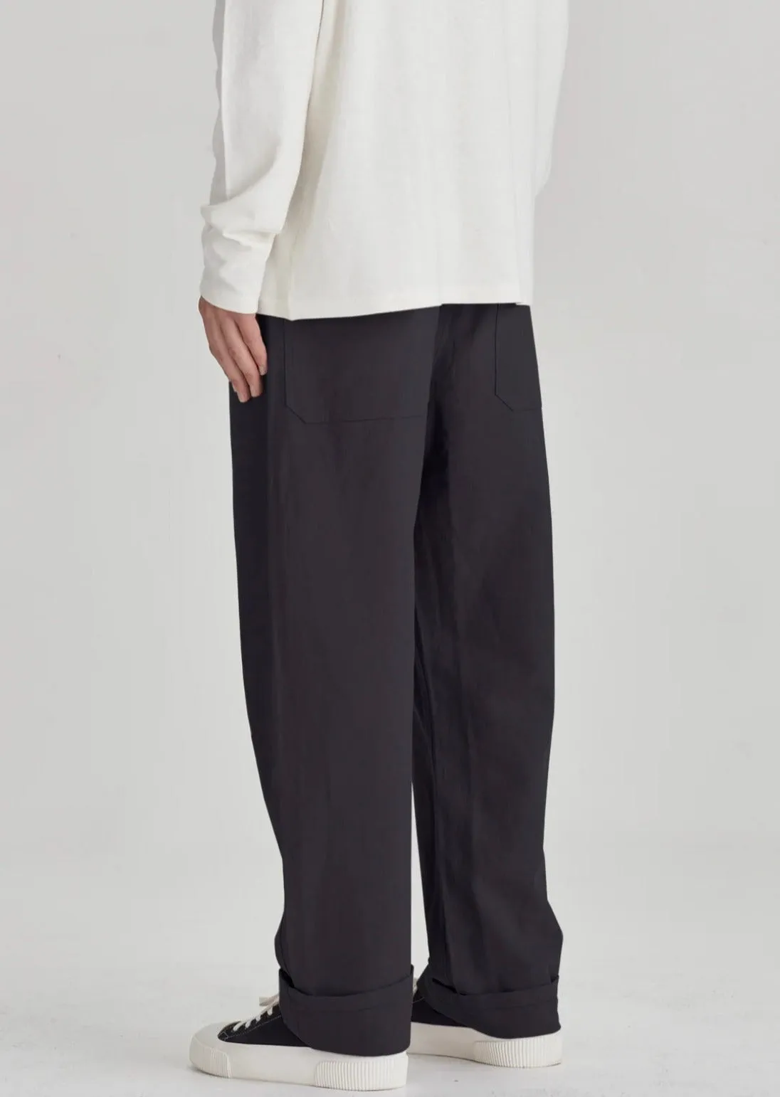Linen/Cotton Work Pant Black
