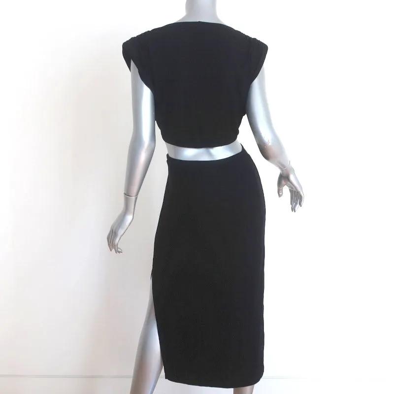 LNA Cutout Dress Tailor Black Ribbed Jersey Size Large NEW
