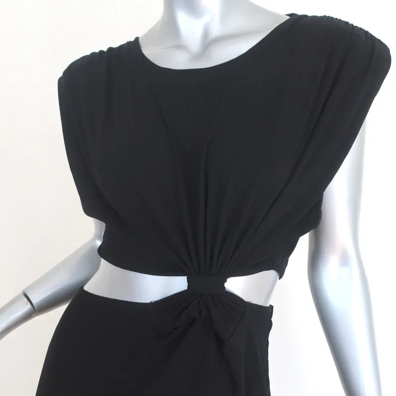 LNA Cutout Dress Tailor Black Ribbed Jersey Size Large NEW